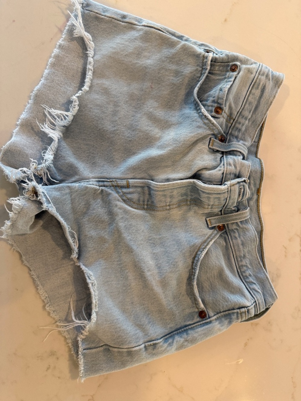 J. Crew Light Wash Frayed Hem Denim Shorts